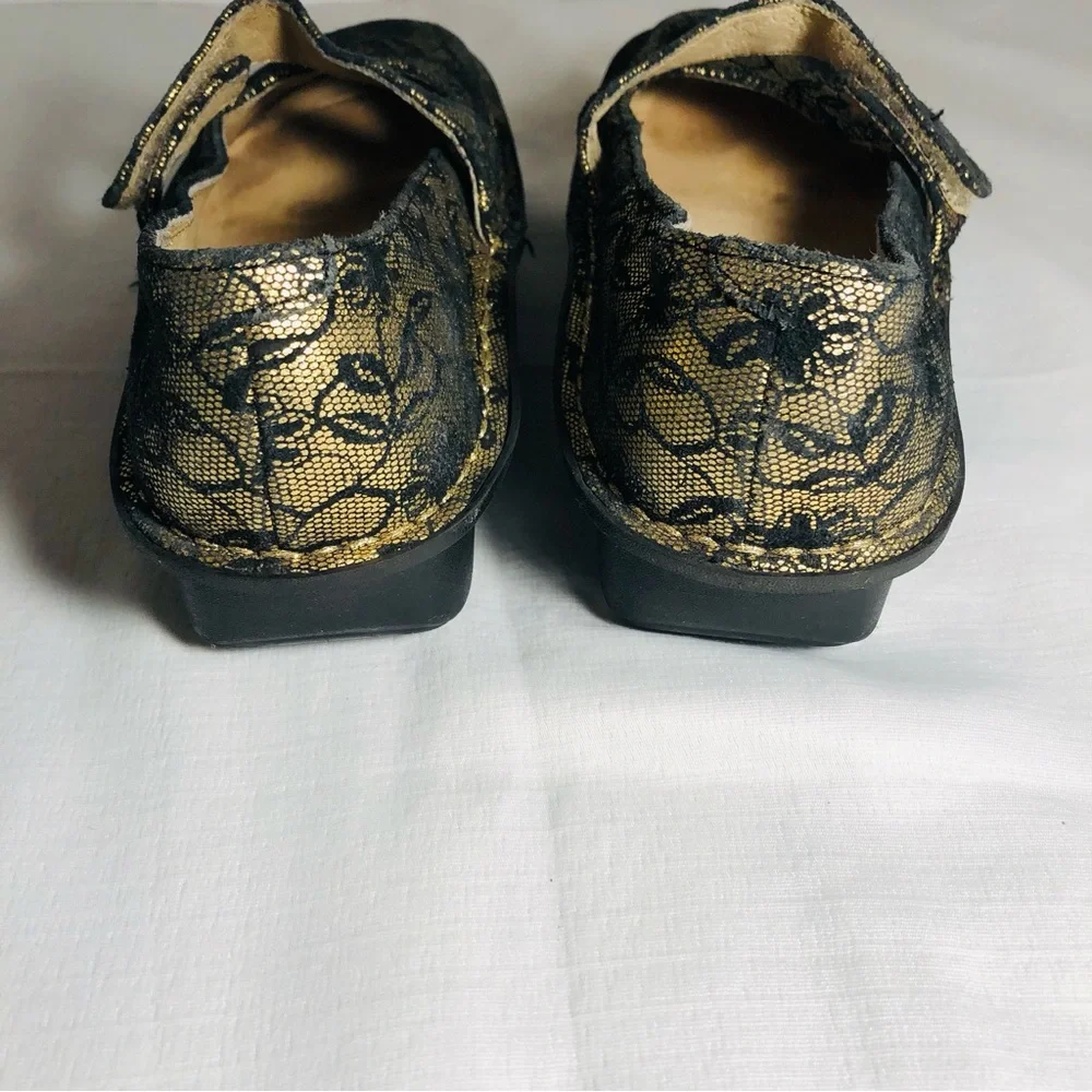 Alegría Paloma Gold and Black with Elegant Lace Overlay EU 35 US 5/5.5